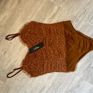 Lulus Rust Bodysuit - New w/Tags